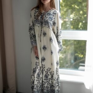 Сукня максі жіноча сатинова з мереживом