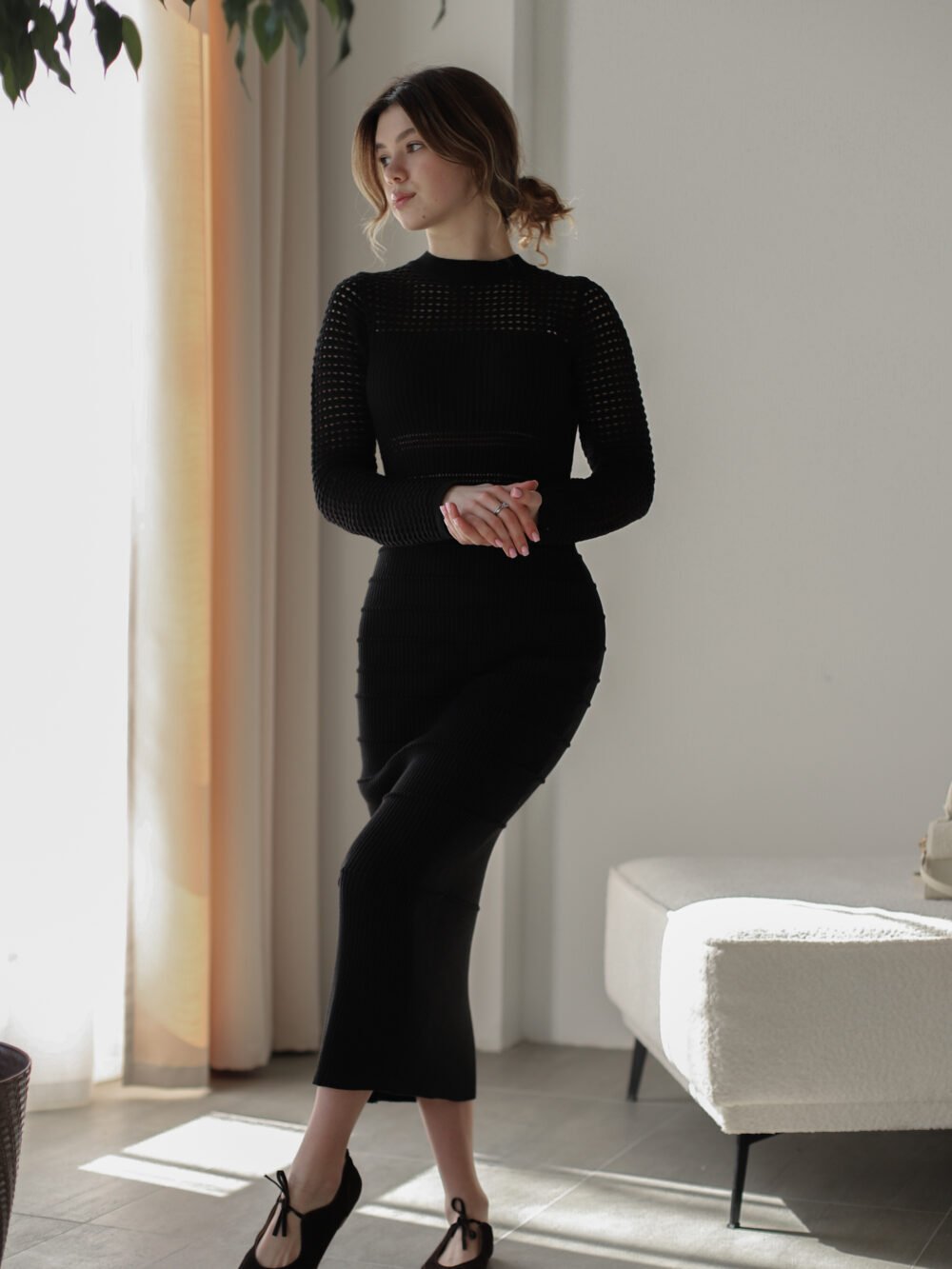 Сукня максі жіноча ажурна трикотажна — фото 11